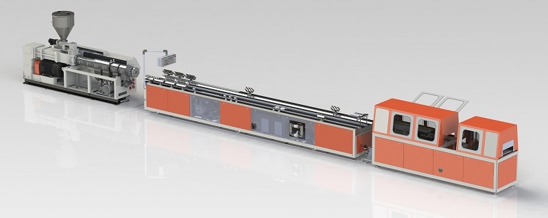 PP、PE、PVC、PC、ABS型材擠出生產(chǎn)線(xiàn)